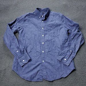 J. Crew Mercentile Button Shirt Cotton Long Sleeve Blue Mens Size L Large